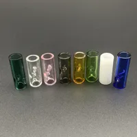 Glass Filter Tip Smoking OD8mm 12mm Round Mouth Clear Colorful holder for Dry Herb Tobacco Cigarette Rolling Paper pipe