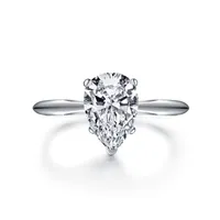 2ct الكلاسيكية سونا خاتم الماس الاصطناعية للنساء الاشتباك 925 فضة ring18k الذكرى لوحة الذهب الأبيض