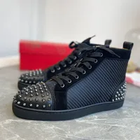Yeni Lüks Spike Ayakkabı Çivili Moda Rahat Eğitmenler Kırmızı Süet Deri Erkek Sneaker Bayan Düz Dipleri Ayakkabı Parti Severler En Kaliteli Boyutu US5.5-US12 ile Kutusu