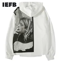 IEFB / Kurt Cobain Print Hoodie Männer Hip Hop Casual Punk Rock Pullover Mit Kapuze Sweatshirts Streetwear Fashion Tide Tops 9A283 201113