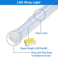 LED Shop Lights T8 المتكاملة V شكل أدى أنبوب SMD2835 2ft 4ft 6ft 8ft 600 ملليمتر 1200 ملليمتر 1800 ملليمتر 2400 ملليمتر AC85-265V
