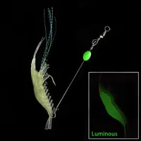 10pcs 90mm 7g Soft Simulation Prawn Shrimp Lures Fishing Floating Shaped Hook Bait Bionic Artificial with Hook