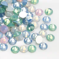 1440 adet Mix Renk Opal SS4-SS20 Düz Geri Olmayan Düzeltme Rhinestone Cam Kristal Tırnak Süslemeleri Klasik Renk