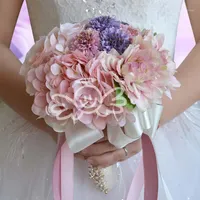 REDJCK Silk Artificial Flowers Hybrid Style Bride Holding Flower Embroidery Bridesmaid Bride Bouquet Flowers For Wedding Party1