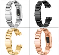 Ремешок для часов для Fitbit Charge 3-х полос Нержавеющей стали Замена ремешка Спорт Роскошный металл Smart Watch Band Bracte Bractband