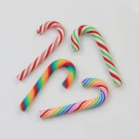 10/50pcs Kawaii Christmas Resin Flatback Cute Clay Candy Cane Cabochons For Scrapbooking Decoration Y201020