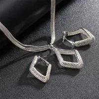Ohrringe Halskette Schmuck Sets Vergoldet Hohl Rhombus Anhänger Frauen Design Für Hochzeit Party Geschenk Classic