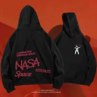 남성과 여성의 후드가있는 스웨터 NA SA 공동 미국 우주 비행사 까마귀, 남성 및 여성 패션 브랜드 청소년 느슨한 대형 코트