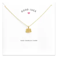 Elephant Chocker Colar Necklaces Gold Silver With Card Pendant Necklace for Fashion Women Jewelry GOOD LUCK