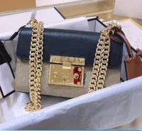 2021 Luxurys Bags Modedesigner Frauen hochwertige Crossbody -Klappe gedruckte Handtaschenketten Real Leder Damen Umhängetasche Cross Body Clutch Handtaschen Handtaschen