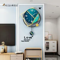 Wall Clocks MEISD Nordic Acrylic Watch Quartz Silent Christmas Decoration Pendulum Home Decor Horloge Large