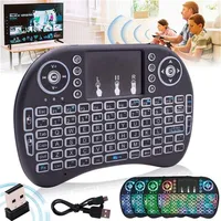 Tastiera wireless mini I8 2.4G con mouse wireless con touchpad LED Colorful Light Laptop Keyboard A31 A02