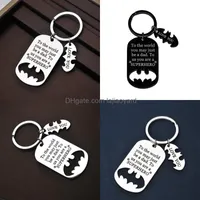 Key Chain Flashlights Keychains Lajiaoyard Fathers Day Gift To The World You May Just Dad Stainless Steel Military Keychain jllvRQ