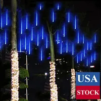 Super brillante SMD2835 LED CHIP Meteor Shower Luces, 19.8 pulgadas de 10 tubos 480leds carámbano nieva en cascada Luces para árbol de Navidad Inicio