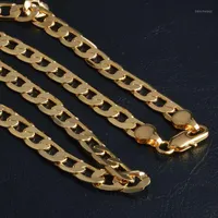 Cadenas 2021 Cadena S925 Color de plata 10 mm Collar plano de 20 pulgadas, para hombres Collar de oro N011