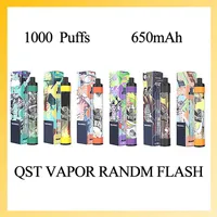 QST RANDM FLASH Disposable Device cigarettes Kit 1000 Puffs 650mAh Battery RGB Light Prefilled 4ml Pod Vape Pen Bar Plus 100% Authentic a16