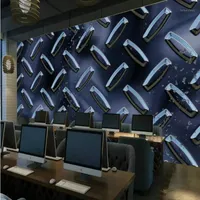 Metal 3d textura abstrata papéis de parede fundo murais de parede 3d parede papel de parede decorativo para internet cafe walls1