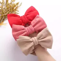 Cashmere Bows Baby Headband Solid Color Soft Infant Turban Cute Bowknot Elastic Hair Bands For Kids Baby Girl Hair Accessories