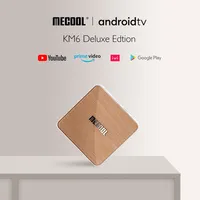Mecool KM6 Deluxe TV Boîte AndroidTV 10.0 AMLOGIC S905X4 4GB 64GB 2.4G / 5G WIFI 6 WIDVINE L1 Google Play Top Video 4K Set Top Boîte
