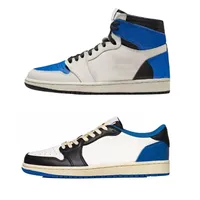Authentic Travis Scotts X 1 High Og Ts sp 1s Brown Suede Man Shoes Low Blue Blue 4S 6S Woman Sneakers da esterno con scatola originale Dark Mocha