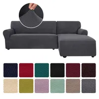 Jacquard Corner Sofa Cover para sala de estar Stretch Slipcover L Forma Sofá Sofá Tampa Elástica Capa Chaise Longue Seccionais 201221