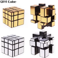Qiyi Mirror Cube Magic Speed ​​3x3x3 Cube Silver Gold Stickers Professional Puzzle Cubes Toys For Children