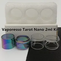 Vaporesso tarot nano 2ml kit väska normal glödlampor 4 ml klar regnbågsersättning glasrör bubbla fatboy 3 st/box detaljhandelspaket
