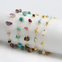 S2693 gioielli di moda carino ghiaia braccialetto con perline perline donne catena di pietra irregolari braccialetti