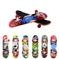 Leksaker 9.5cm Utskrift Professionell Alloy Stativ Fingerboard Skateboard Mini Board Skate Truck Finger Toy For Kid Random