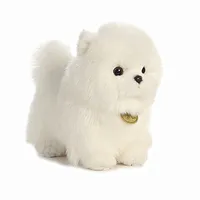 オーロラおもちゃ犬の犬種の長い絹のような白いコート長いぬいぐるみポメラニアンビヒョンフリウズプードル犬人形子供の誕生日プレゼントLJ201126