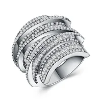 Wedding Rings Full Princess Cut Smycken 925 Sterling Siver 925 Sterling Silver White Sapphire Simulerad ädelstenar Kvinnor Ring SZ5-11 58 N2