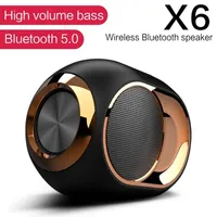 X6 Bluetooth SoundBar TWS bärbara högtalare med FM-subwoofer trådlösa högtalare HiFi Soundbox Vattentät Utomhushögtalare Adapter TF AUX-kabel Spela musik