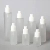 Clear Frosted and Silver Spray / Lotion Pump Glass Bottle 30ml, puste butelki perfum Kosmetyczne Opakowania