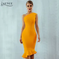 Adyce 2020 새로운 여름 여성 붕대 드레스 Vestidos One Should Sleex Ruffles 나이트 클럽 드레스 유명인 이브닝 파티 드레스 Y200623