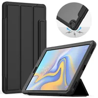 Clear Hard Back PC Folio Protective Stand Case Smart Cover Auto Sova / Wake för Samsung Galaxy Tab A 10.1 2019 Modell SM-T510 SM-T515 SM-T517