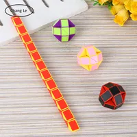 Snake Cube Pussel 24 Wedges Fidget Sensory Toy Magic Ruler Torsion Cube Brain Teaser Top Anti-Anglety för barn och vuxna