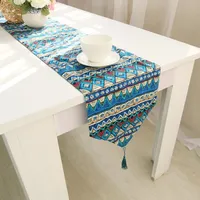 Hot Sales Mode Table Runner Linne Bomull Tryckt bord täcker dammtät bröllopsfest hembord dekoration hög kvalitet