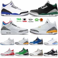 3s Basketball Shoes 3 Mens Sports Sneakers With Box Size 47 us 13 Medium Grey Pine Green Racer Blue Fire Red Mocha Varsity Royal Chicago Man Trainers