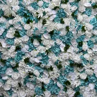 장식 꽃 화환 3D 인공 벽 패널 웨딩 장식 가짜 꽃 티파니 블루 로즈 배경 주자 가정 장식