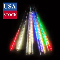 LED Meteor Shower Rain Lights Waterproof Cascading Lights Snow Falling LED Lights for Wedding Xmas New Year Party Tree Decoration