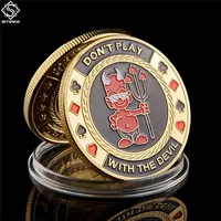 Poker Chip Craft Token "Nie baw się z diabłem" 1OZ pozłacane kolorowe metalowe obudowa kolekcja monety