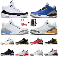 Nike Air Jordan 3 Retro 3 3s New Arrival Unc Jumpman 3 3s Chaussures de basketball pour hommes SatinJordanFragments de ciment rétro Knicks Rivals Baskets sportifs