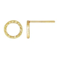 Stud 14K Gold Filled 7mm Sparkle Circle Earrings Jewelry Brincos Pendientes Oorbellen Boho