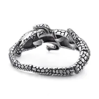 Conception de bijoux de luxe bijoux bracelet bracelet crocodile en acier inoxydable en acier inoxydable en titane cask rock punk