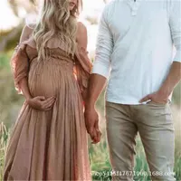 사진 촬영을위한 출산 드레스 임신 드레스 사진 소품 임신 한 여성 의류를위한 맥시 가운 드레스