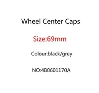Car-styling 80pcs / lot 69mm grigio nero wheel center cap hub caps coperture badge emblema per TT A3 A4 A5 A6 A7 A8 Q5 R8 S3 S4 S5 S6 4B0601770A