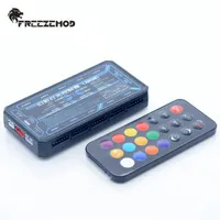Fans & Coolings FREEZEMOD Computer Water Cooler 5V Aurora Full Color Rainbow Remote Control Hub Motherboard Synchronization. CH-YKKZ-BX1