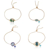 Mode Email Glück Elefant Armbänder für Frauen Hamsa Hand Liebesbrief Türkei Blau Böse Eye Charm Gold Ketten Armreif Jewely 81 k2