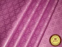 Högkvalitativ Lilac Bazin Riche, Tyskland Kvalitet 10 meter / väska Guinea Brocade Garment Tyg 100% Bomull med Parfym Shadda