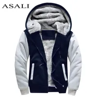 ASALI Bombacı Ceket Erkekler Marka Kış Kalın Sıcak Polar Fermuar Mens Sportwear Eşofman Erkek Avrupa Hoodies Için 220222